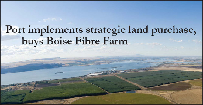 Port implements strategic land purchase, buys Boise Fibre Farm - Aerial view of the 1,900 acre Boise Fibre Farm recently purchased by the Port of Walla Walla.