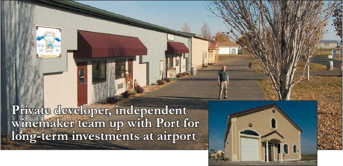 Private developer, independent winemaker team up with Port for long-term investments at airport - PHOTOS: Above - Allen Litzenberger’s new complex takes shape on airport’s A Street. 