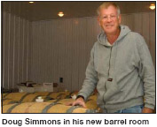 Doug Simmons in his new barrel room