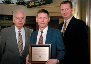Port of Walla Walla Commissioners, pictured with the Washington Public Ports Association’s Port of the Year award, include Vice President Fred Bennett, President Paul Schneidmiller and Secretary Mike Fredrickson. The award, presented annually by the WPPA, saluted the Port of Walla Walla for its “remarkable leadership in enhancing the economic vitality of Southeastern Washington.” Among projects cited were the Railex distribution center, winery incubator buildings and support of U.S. Highway 12 four-laning from Walla Walla to Tri-Cities. 